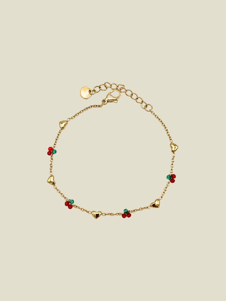 Bracelet Mini Cherries Hearts