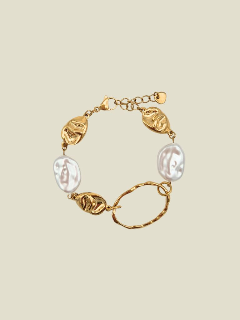 Bracelet Pearl Gold Shapes