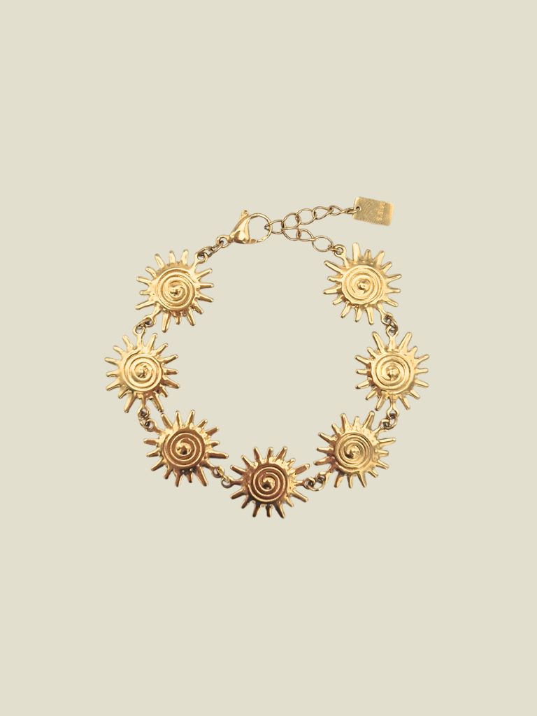 Bracelet Spiral Flower Gold