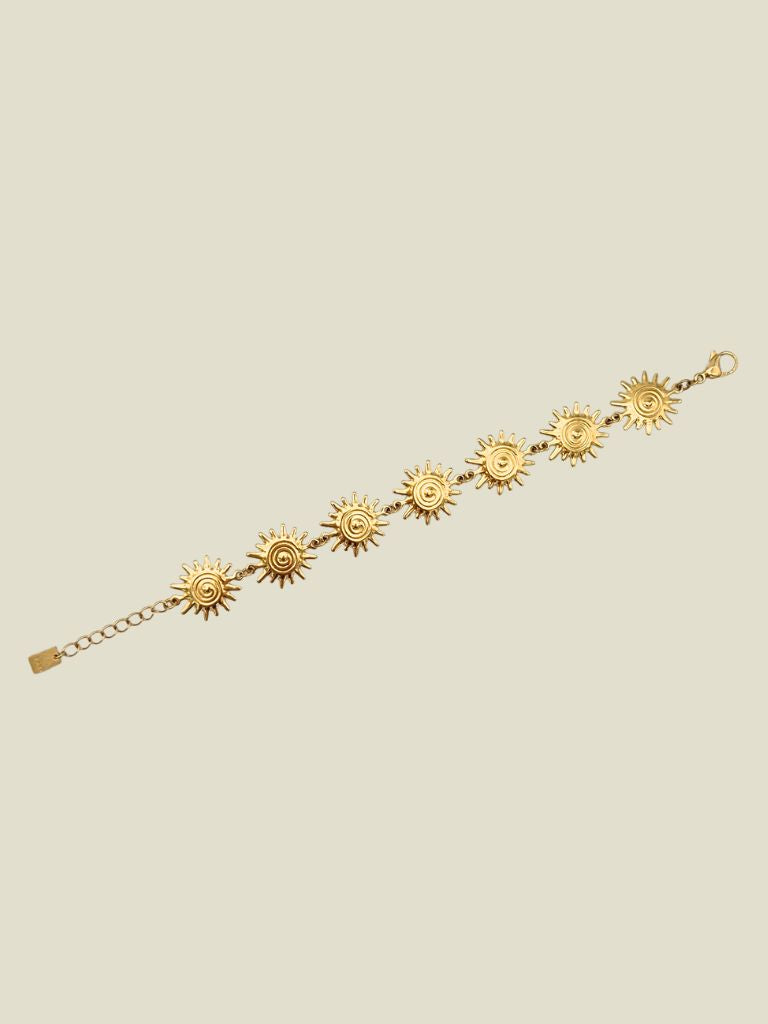 Bracelet Spiral Flower Gold