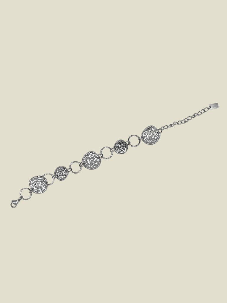 Bracelet Stamped Circles Silver