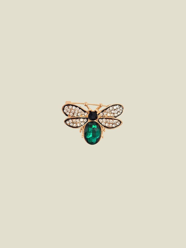 Broche Green Bee Gold