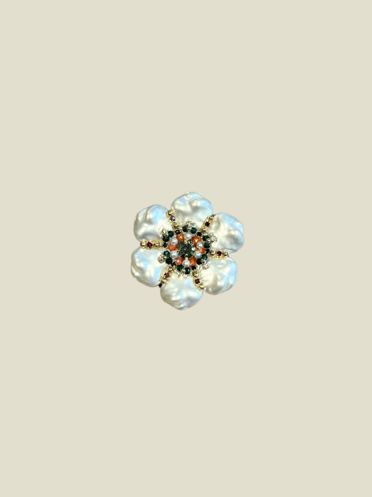 Broche Vintage Flower Pearl