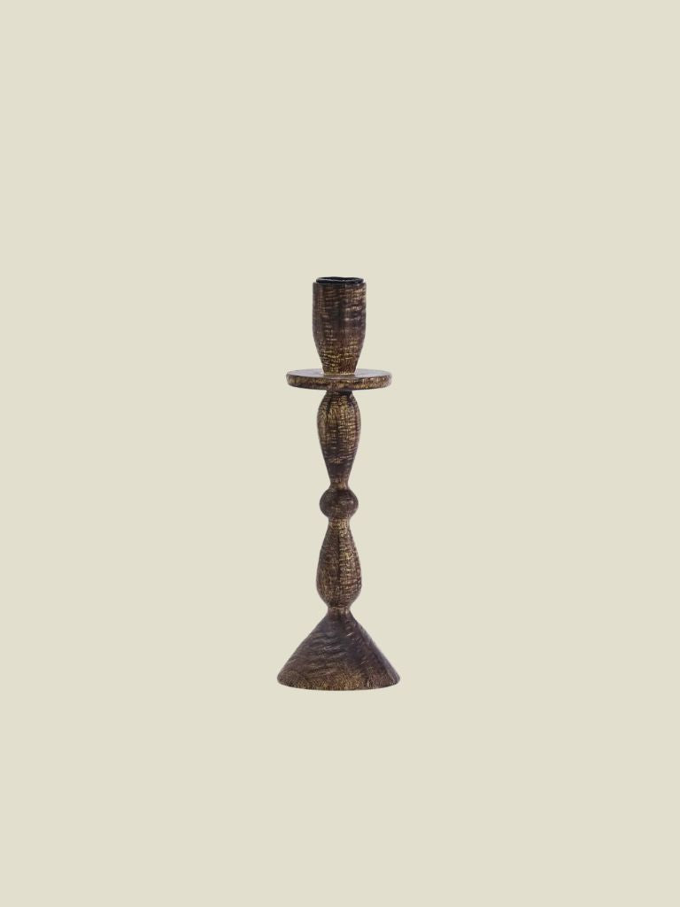 Candle Holder Dark Wooden