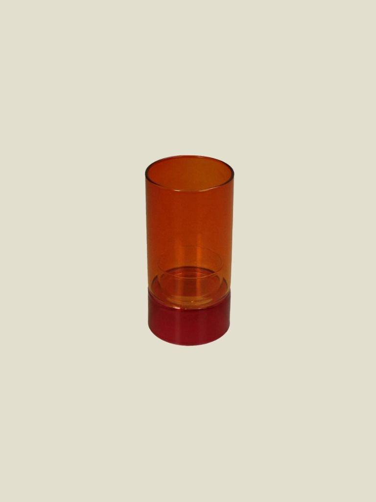 Candle Holder Glass Orange