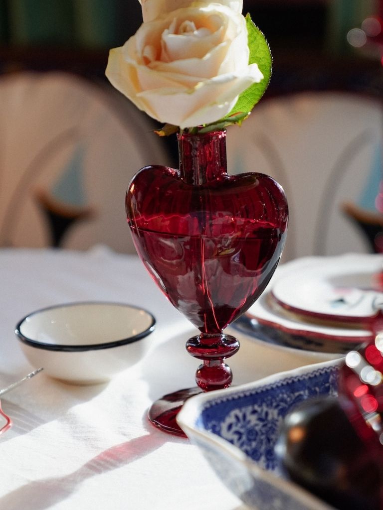 Candle Holder Maroon Parfum