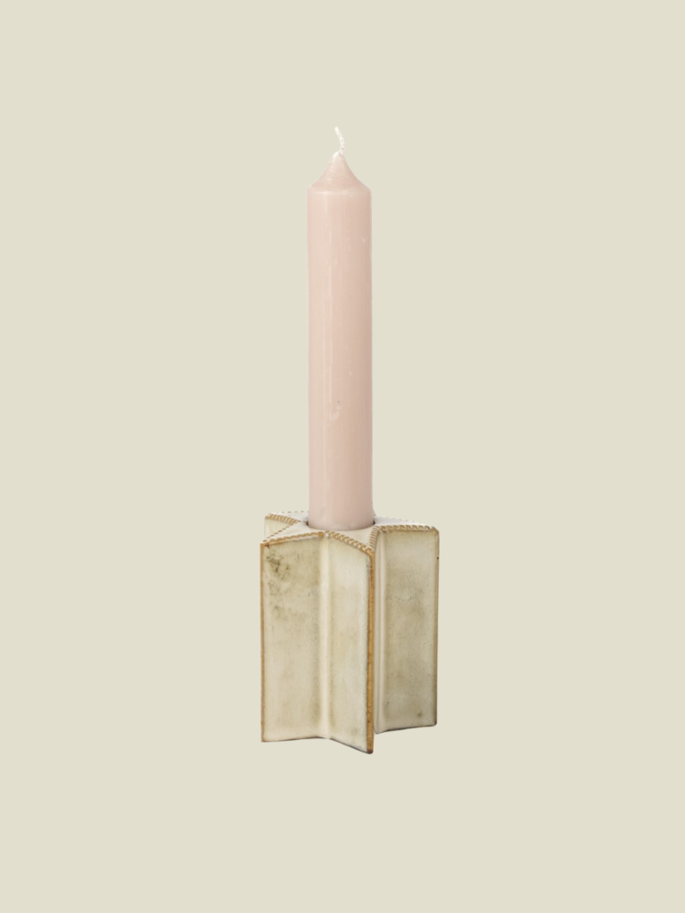 Candle Holder Star Big Beige