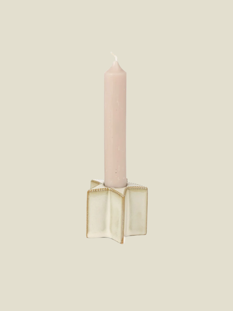 Candle Holder Star Small Beige