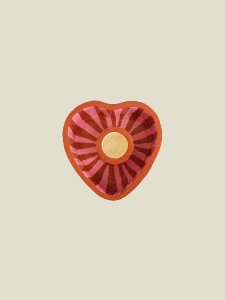 Candleholder Striped Heart