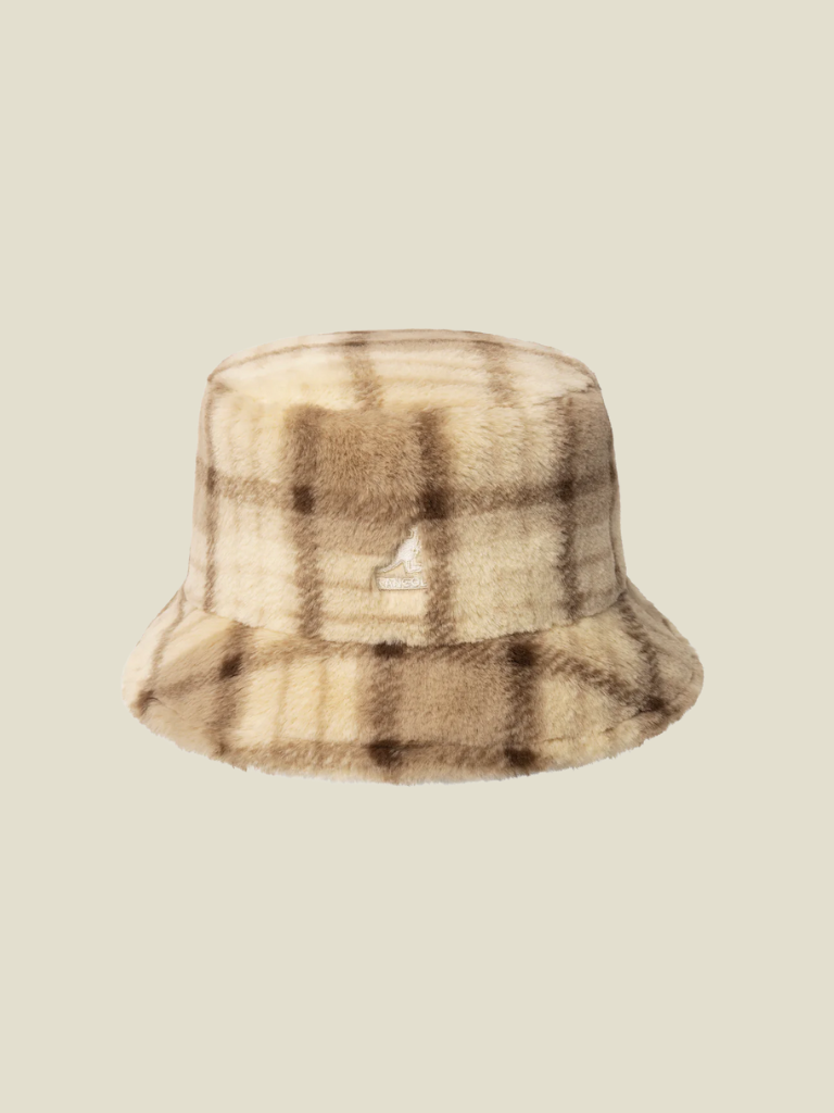 Bucket Hat Faux Fur Beige