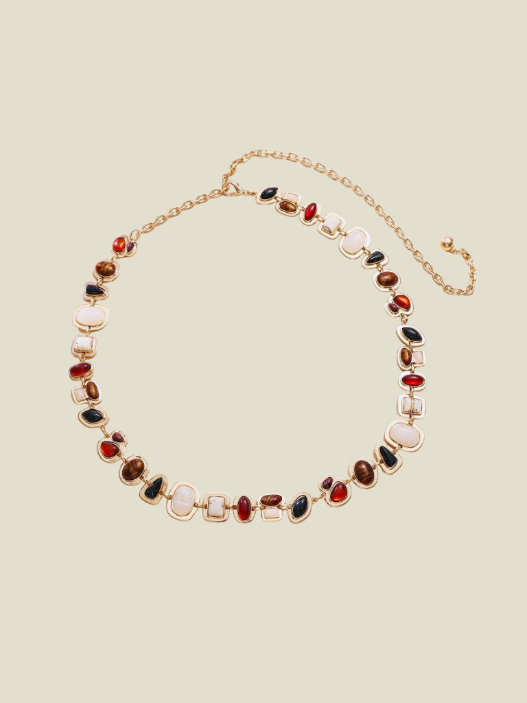 Chain Belt Coloured stones Gold