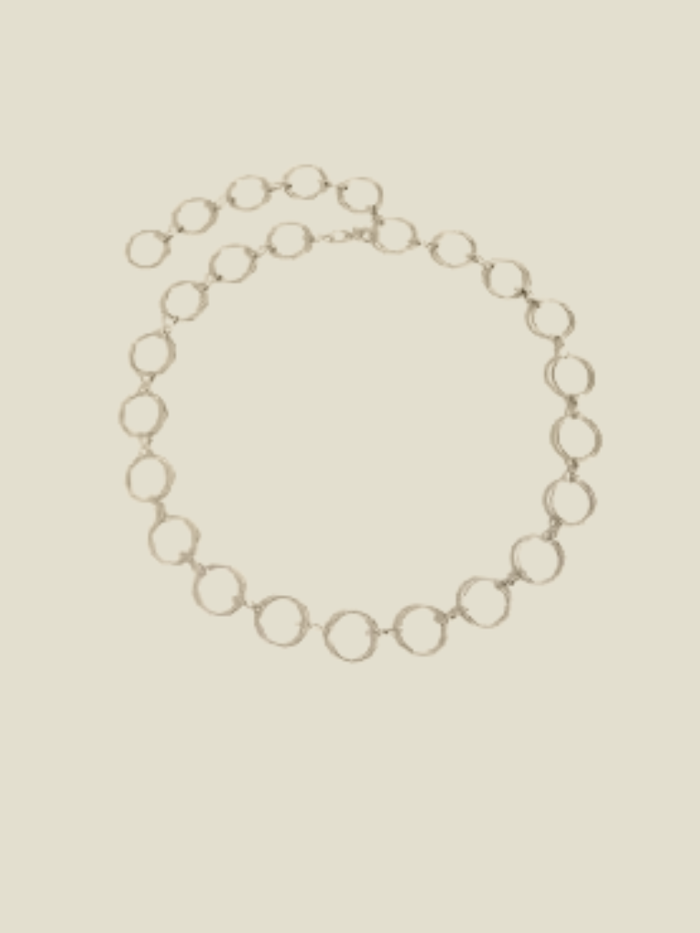 Chain Belt Open Circles Silver