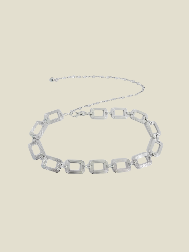 Chain Belt Squares Silver
