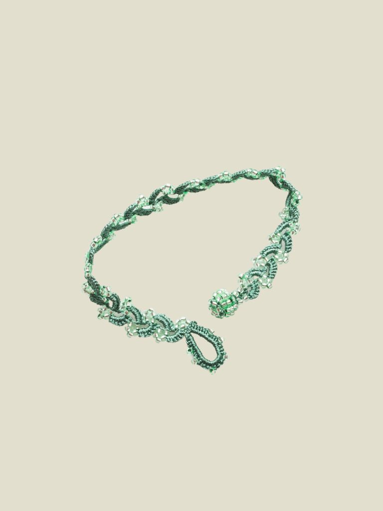 Crocheted Bracelet Twigs Green