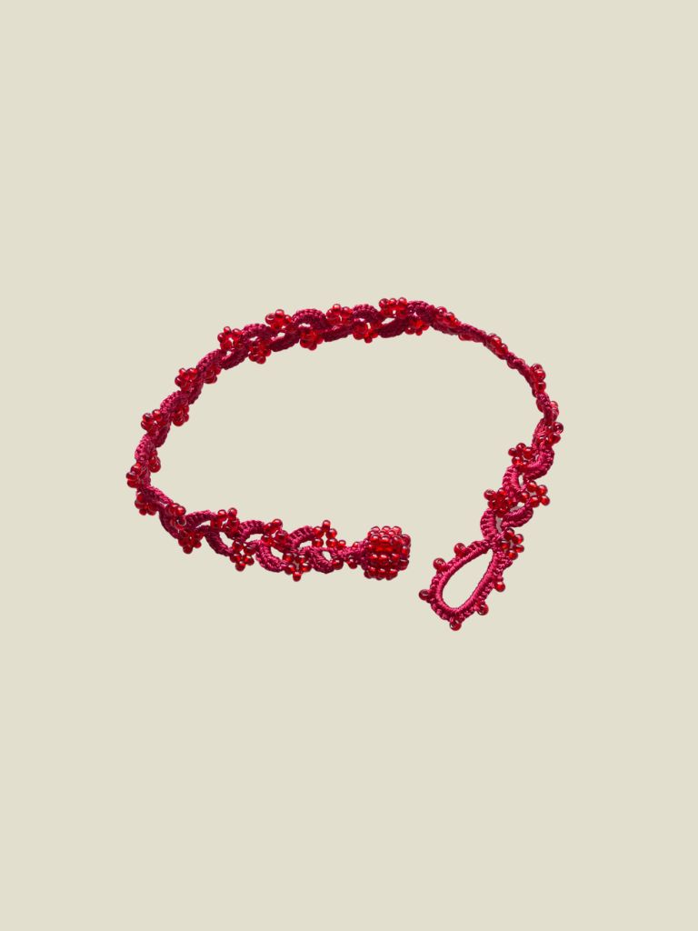 Crocheted Bracelet Twigs Red