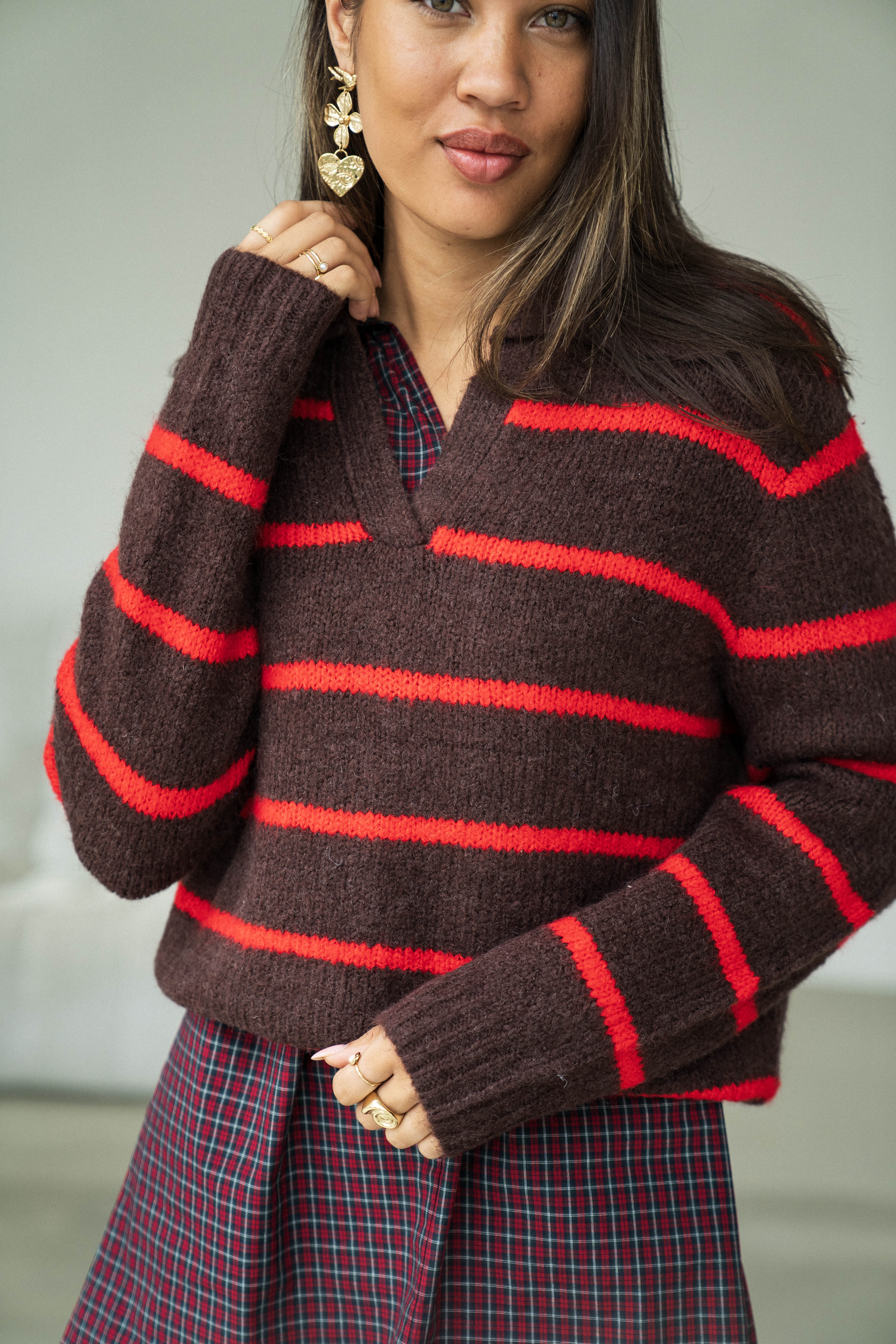 Polo Dorinde Red Stripes