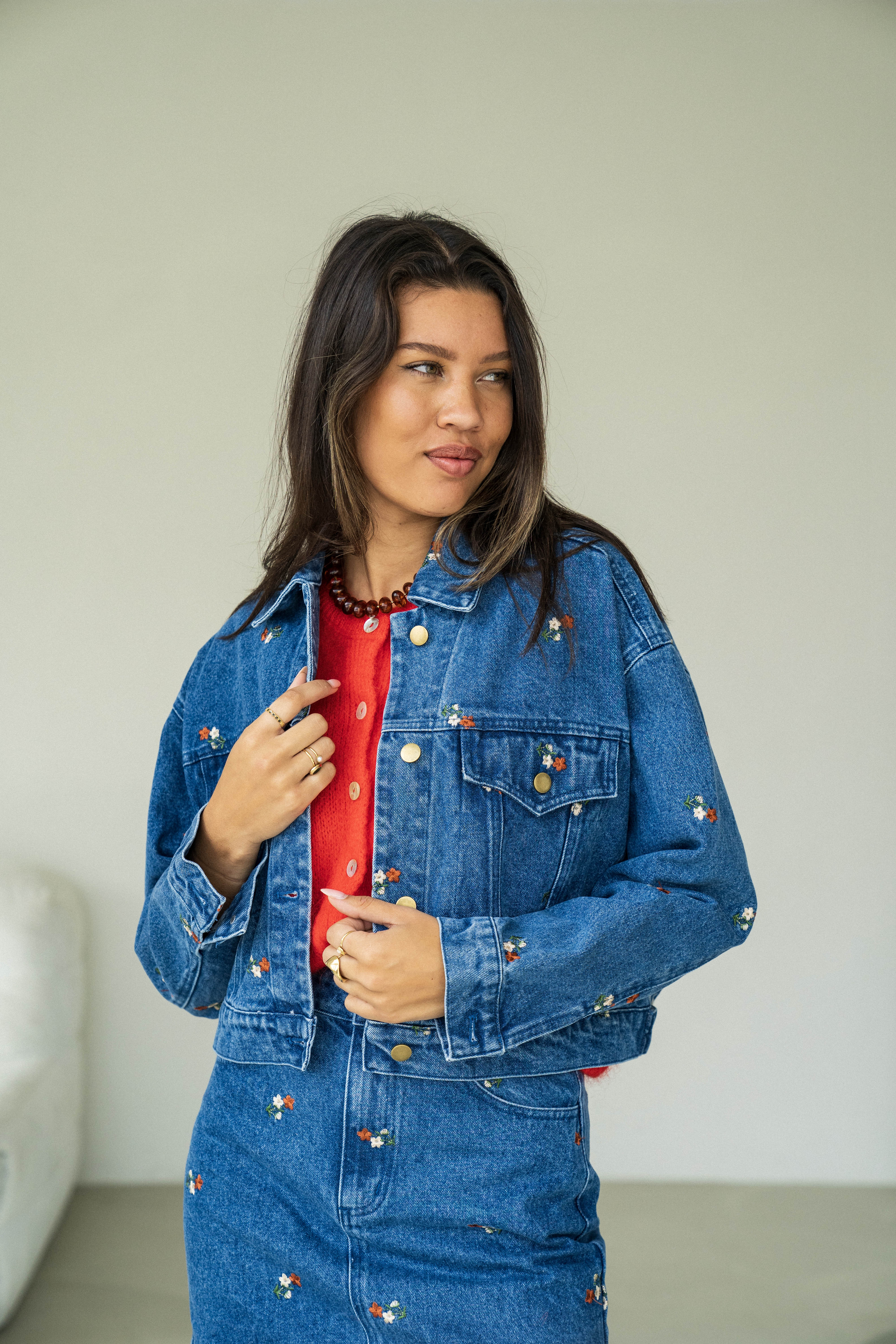 Jacket Doja Denim Flowers