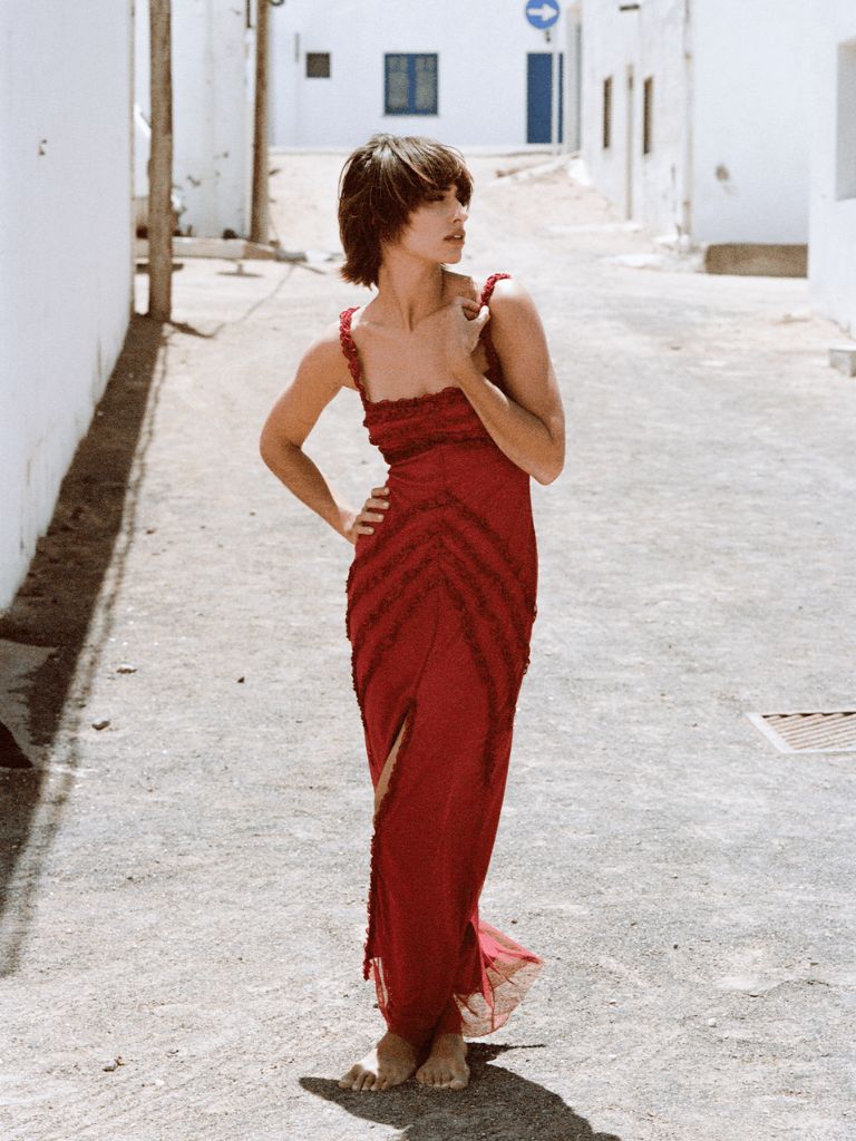 Dress Arabella Ruffled Burgundy