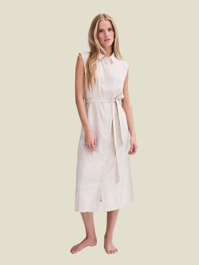 Dress Linno Natural Ecru