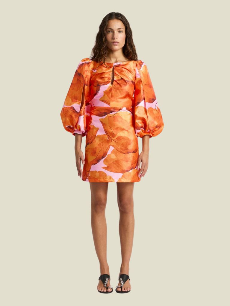 PRE-ORDER | Dress Liza Fleur Puff Orange