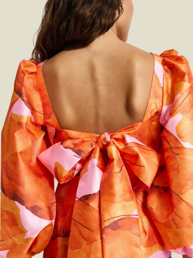 PRE-ORDER | Dress Liza Fleur Puff Orange