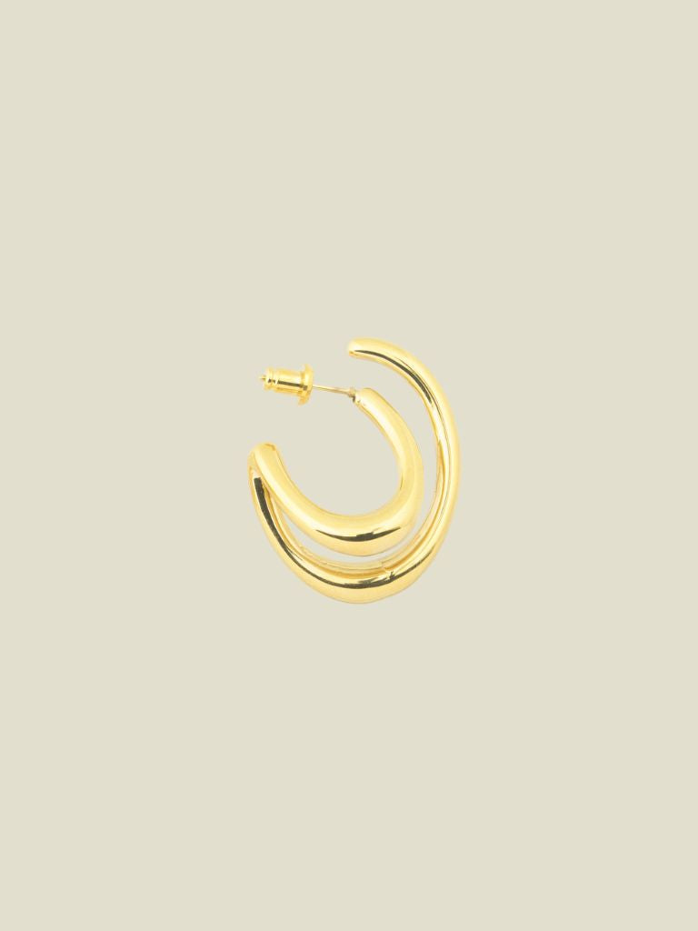 Earring Cutted Gold Plated