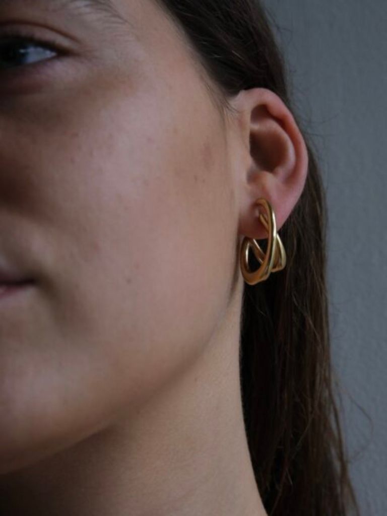 Earring Cutted Gold Plated