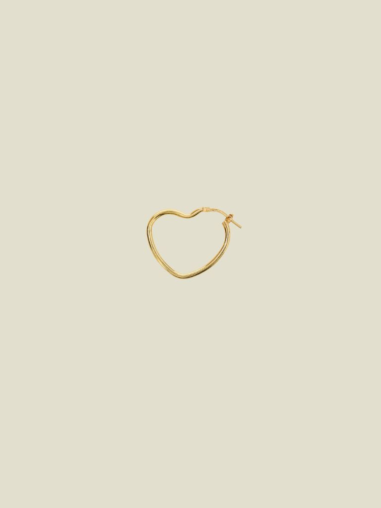 Earring Heart Hoop Small Gold