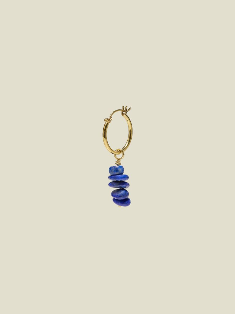 Earring Lapis Lazulli Hoop Gold