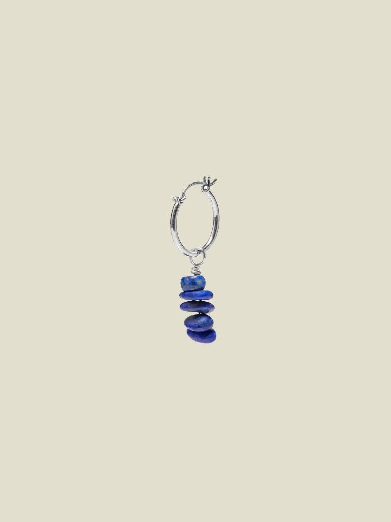 Earring Lapis Lazulli Hoop Silver