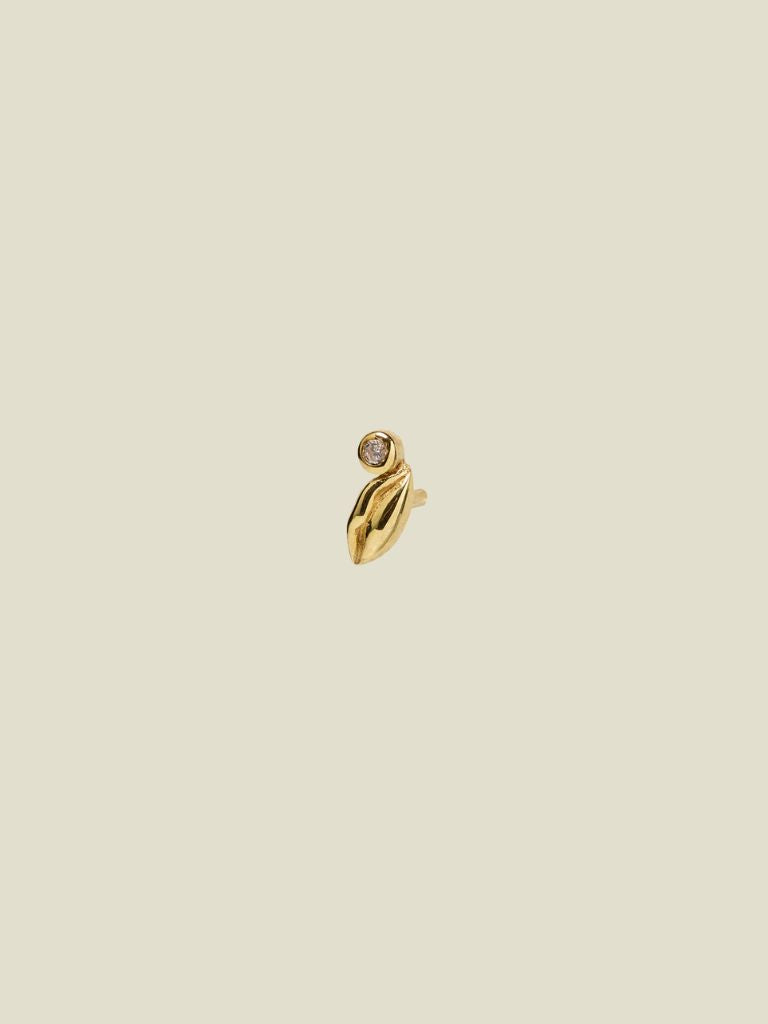 Earring Lip Stone Stud Gold