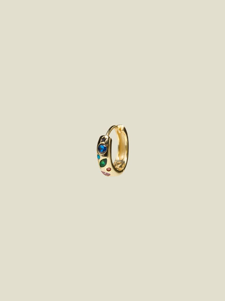 Earring Multi Shape Color Hoop Gold