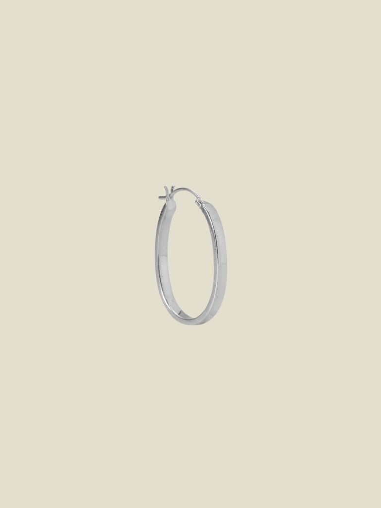 Earring Oval Hoop Silver