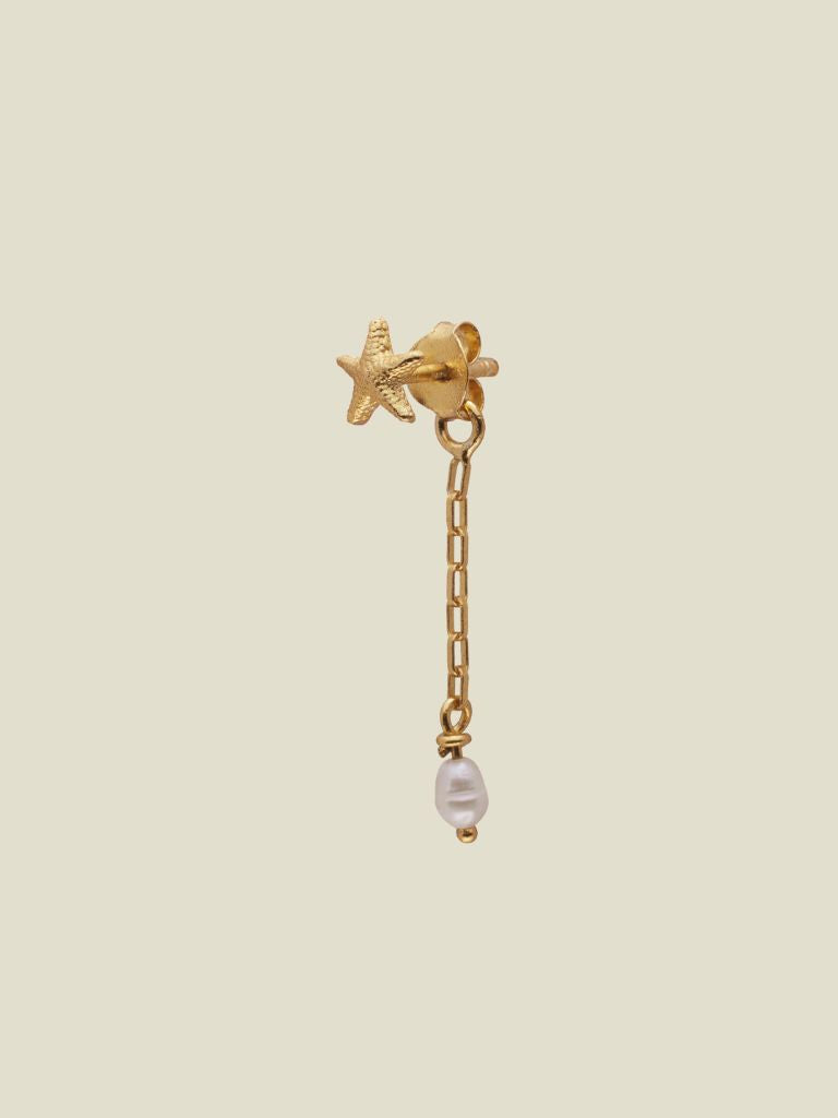 Earring Seastar Pearl Gold