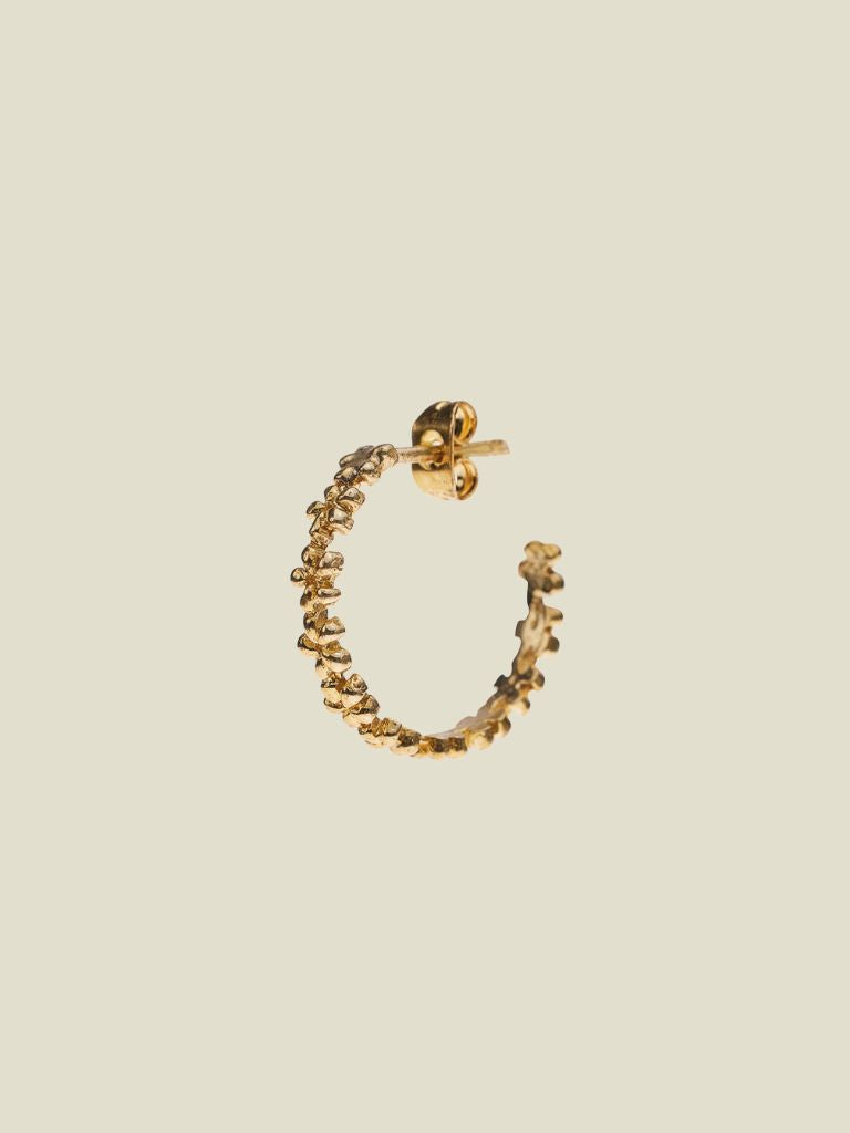 Earring Tiny Flower Hoop Gold