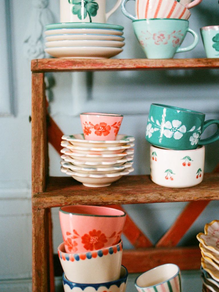Espresso Cup Oval Flower Wine