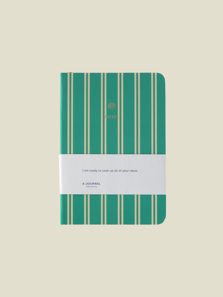 Notebook Stripes Green Ecru
