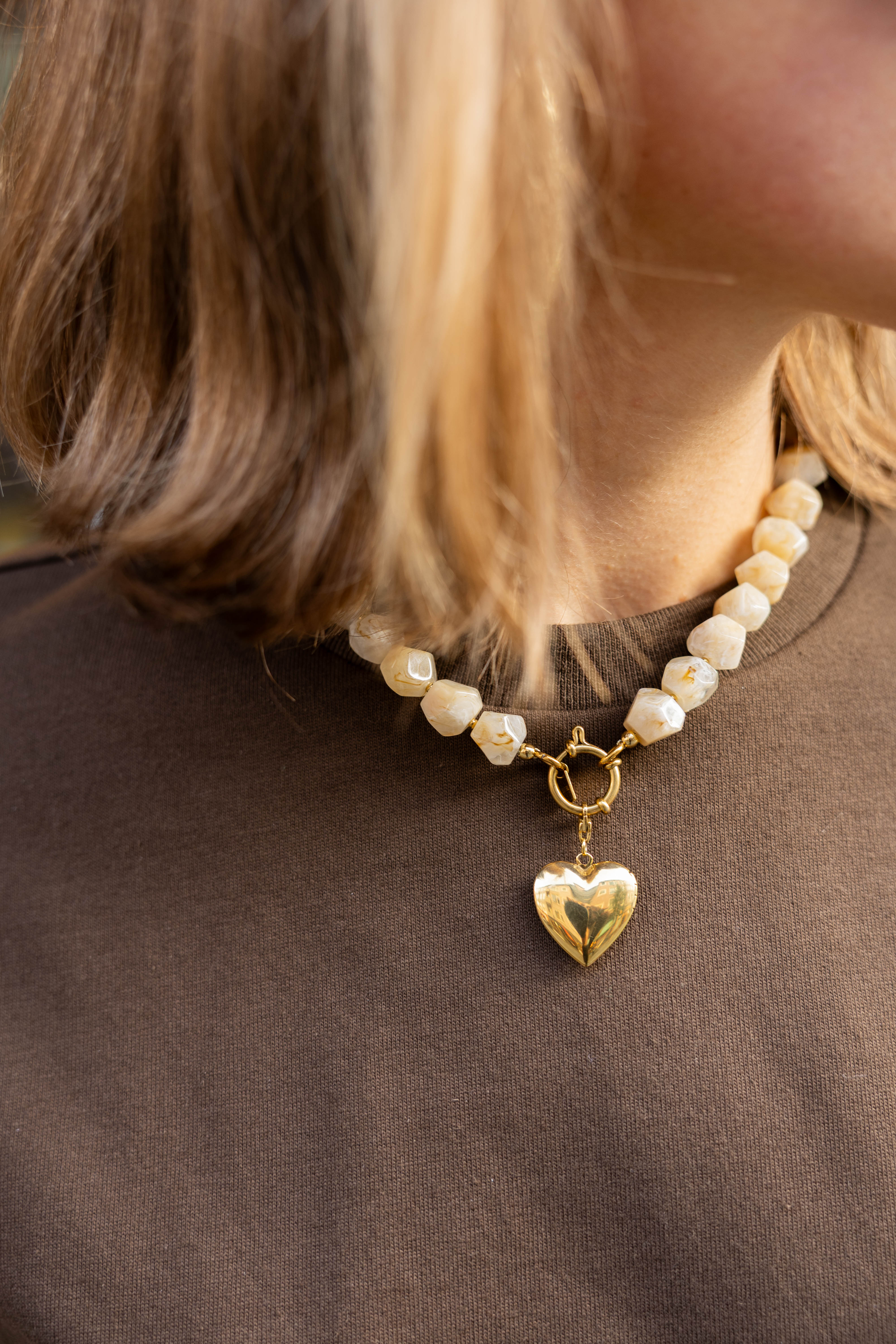 Pendant Flower Heart Gold