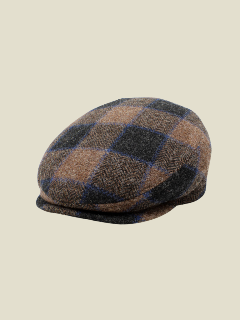 Flat Cap Big Check Wool Multi