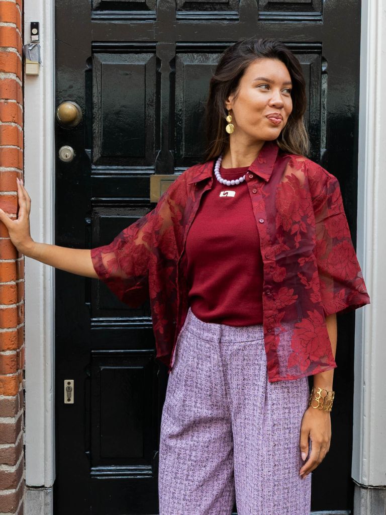 Tank Top Embroidered Logo Burgundy