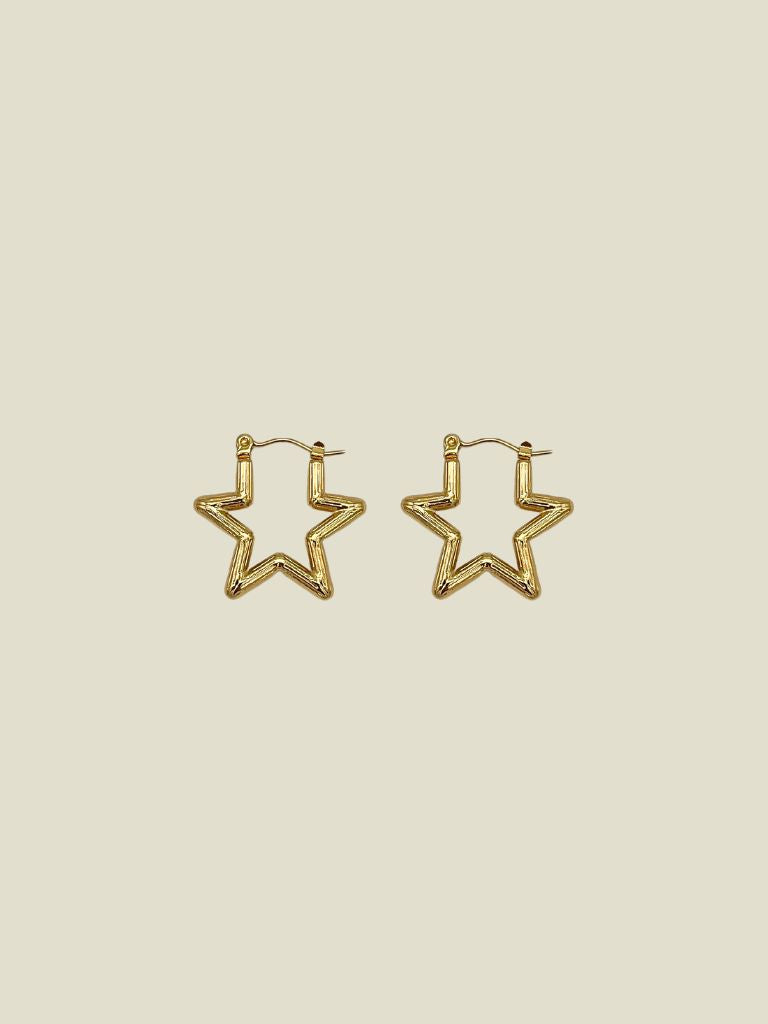 Funky Earring (Set) Star Gold Plated