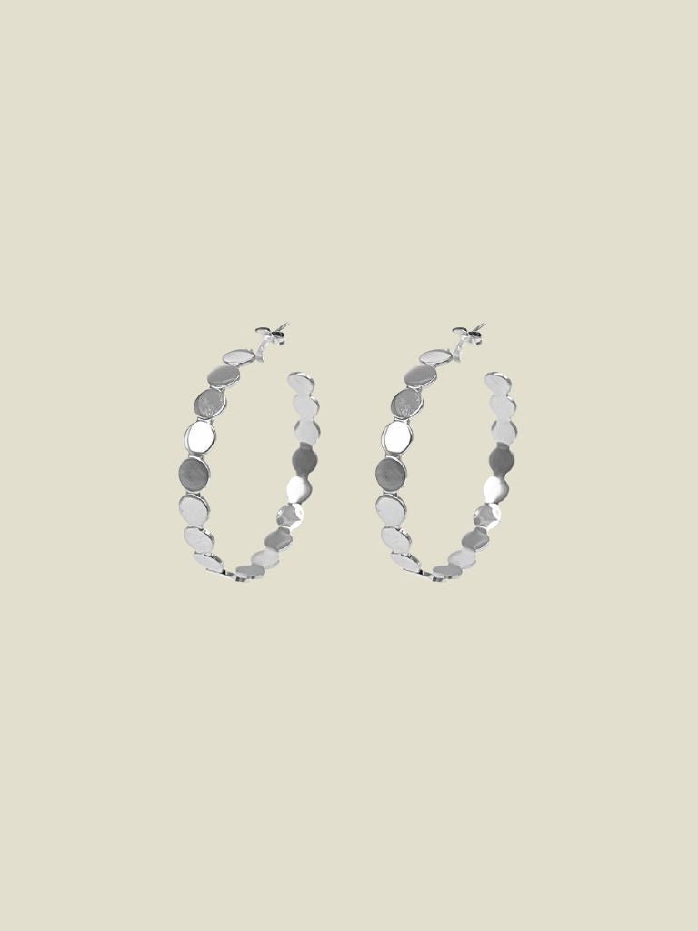 Funky Earrings (Set) Circle Hoops Silver