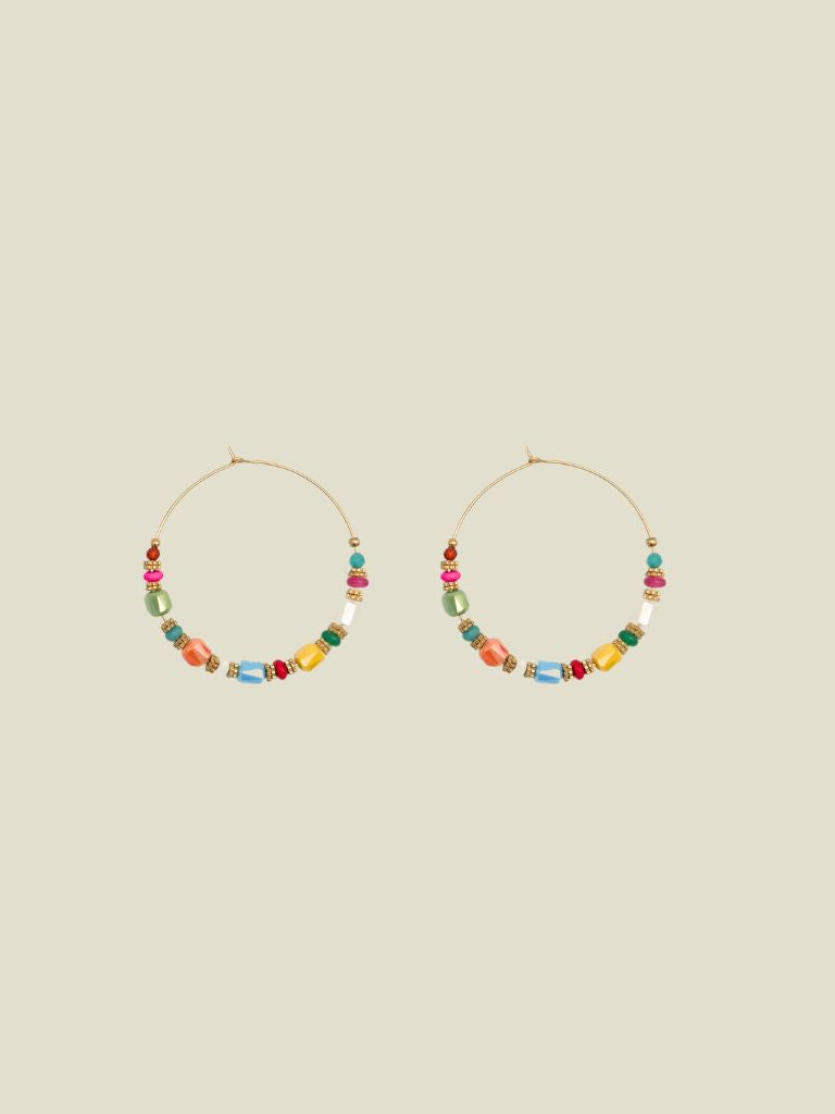 Funky Earrings (Set) Colourful Stones