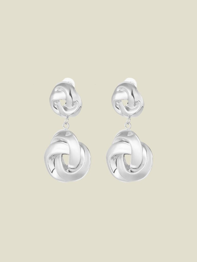Funky Earrings (Set) Double Knot Silver