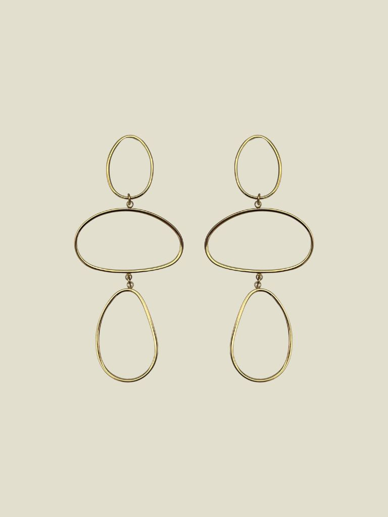 Funky Earrings (Set) Golden Shapes