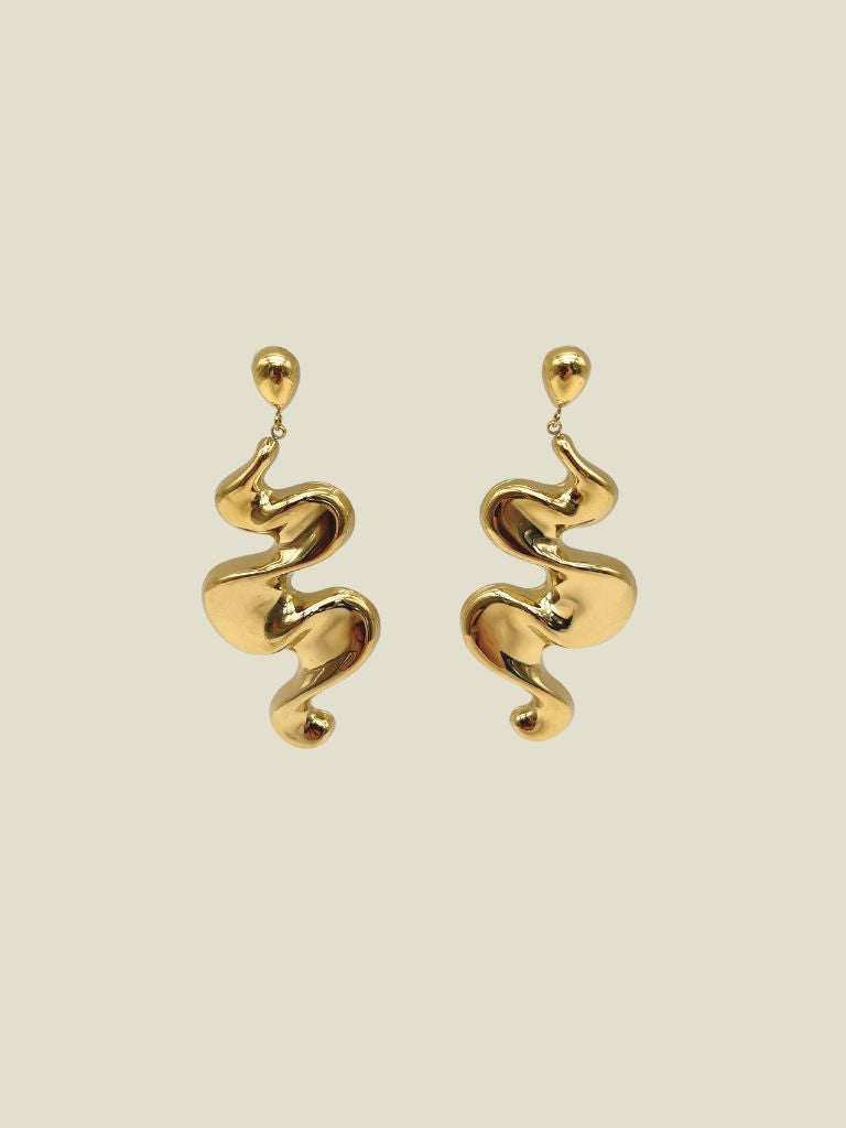 Funky Earrings (Set) Golden Twirls