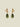 Funky Earrings (Set) Half Flower Green Stone