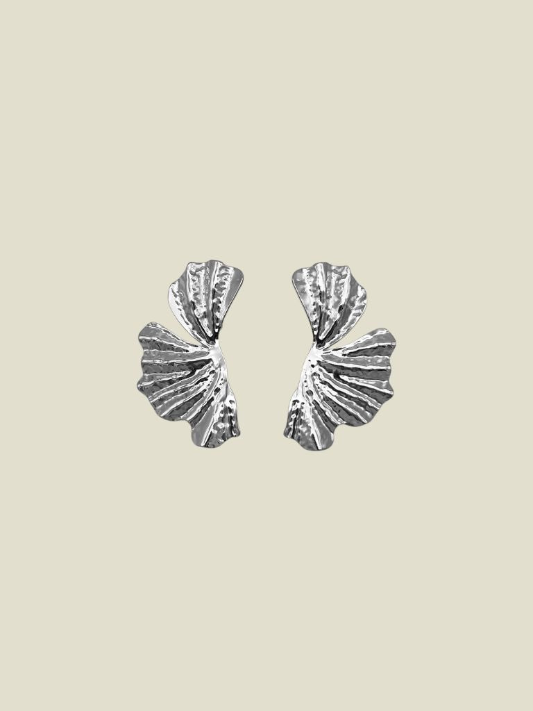 Funky Earrings (Set) Leafs Silver