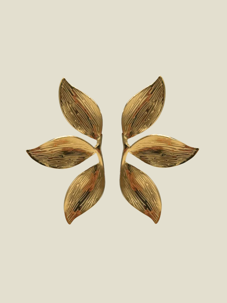 Funky Earrings (Set) Leaves Gold