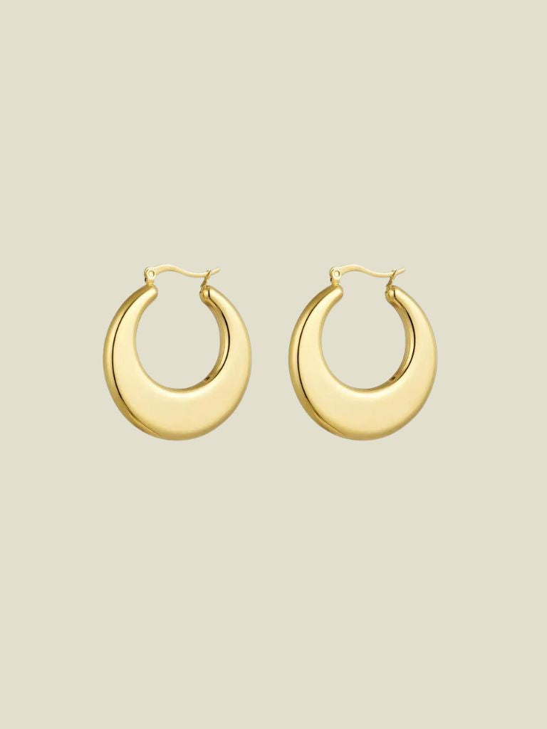 Funky Earrings (Set) Round Classic Hoops Gold